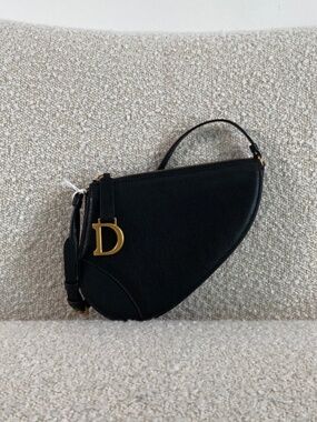 Authentic Pre-Owned Dior Rodeo Saddle Pouch Black Goatskin